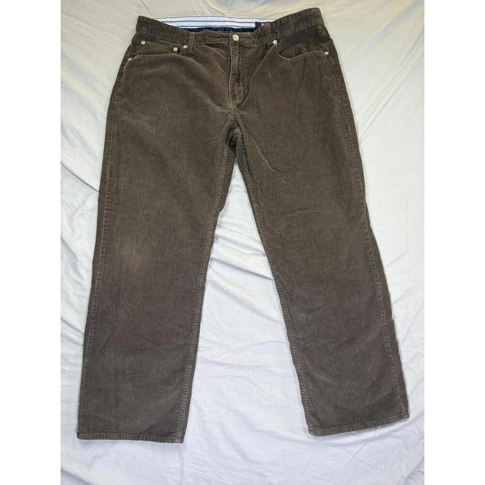 Cremieux Pants Mens 38x30 Brown Corduroy Classic‎ Fit Casual Chino 5 Pocket Y2K